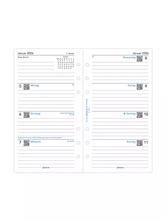 FILOFAX | Inserto per agenda settimanale in tedesco Personal 2026 |